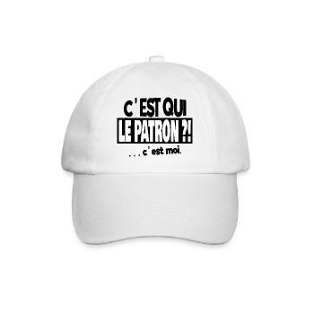 c'est qui le patron - Casquette classique - blanc/blanc - Devant