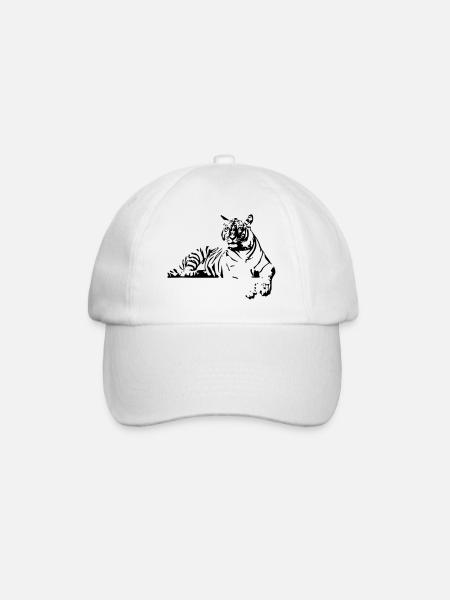 Tiger at rest - Shere Khan - Baseball Cap - white/white