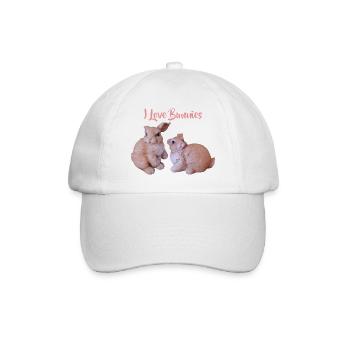 Rabbit Couple, I Love Rabbits - Baseball Cap - white/white - Front