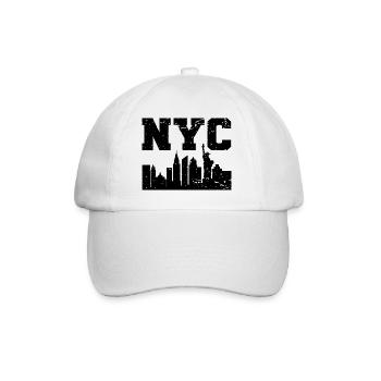 NYC New York Skyline - Baseballkappe - Weiß/Weiß - Vorne
