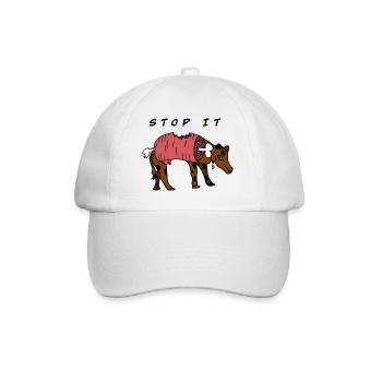 Stop IT COW - Baseball Cap - white/white - Front