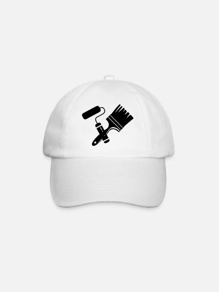Logo du rouleau et du pinceau de peintre d’outils - Casquette classique - blanc/blanc