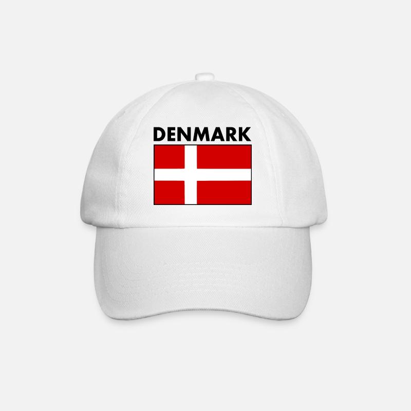 Dänemark - Baseballkappe - Weiß/Weiß