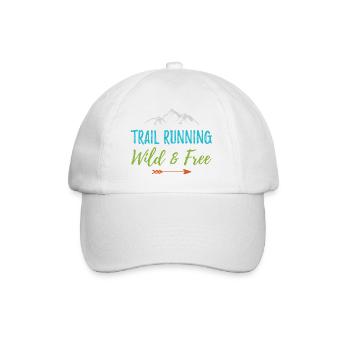 Trail Running – Wild and Free - Baseball Cap - white/white - Front