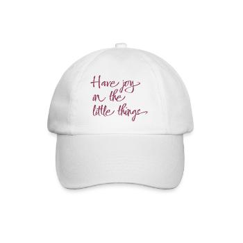 Ayez de la joie dans les petites choses que l’écriture manuscrite dit - Casquette classique - blanc/blanc - Devant