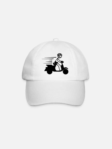Roller mit Jungen-Strichmännchen - Baseballkappe - Weiß/Weiß