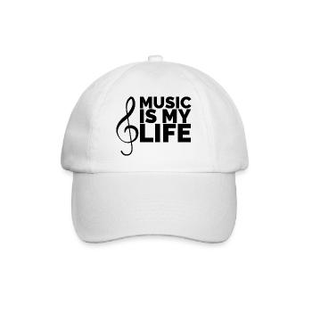 La musique est ma vie Logo du musicien Symbole Clé - Casquette classique - blanc/blanc - Devant