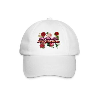 My Body, My Choice (Floral Abortion Flower Design) - Baseball Cap - white/white - Front