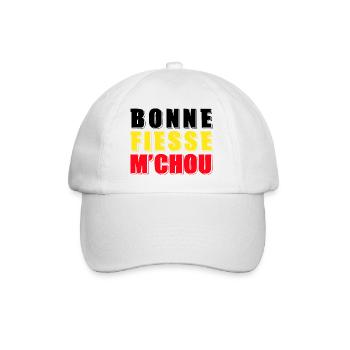 Bonne fièsse m'chou (fête nationale belge) (clair) - Casquette classique - blanc/blanc - Devant