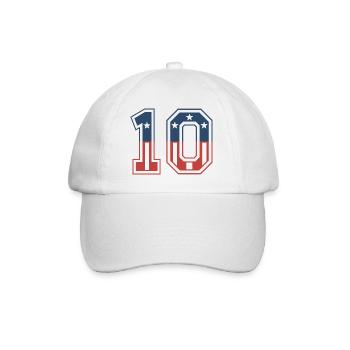 Number 10 USA - Baseball Cap - white/white - Front