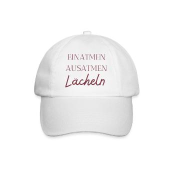Einatmen, ausatmen, lächeln! - Baseballkappe - Weiß/Weiß - Vorne