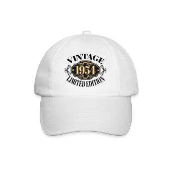 Jahrgang 1954 70. Geburtstag Männer Frauen 70 Jahre alt - Baseballkappe - Weiß/Weiß - Vorne