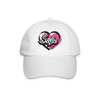 Süße Herz - Baseballkappe - Weiß/Weiß - Vorne