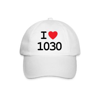 I love 1030 - Ich liebe Landstraße - Baseballkappe - Weiß/Weiß - Vorne