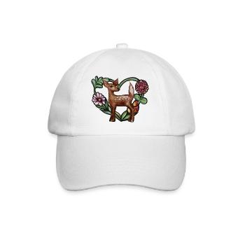 Cute Fawn Art - Baseball Cap - white/white - Front