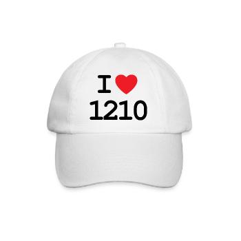 I love 1210 - Ich liebe Floridsdorf Shirt - Baseballkappe - Weiß/Weiß - Vorne