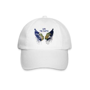 erde,flügel,angelwings,save the earth,wings,planet - Baseballkappe - Weiß/Weiß - Vorne