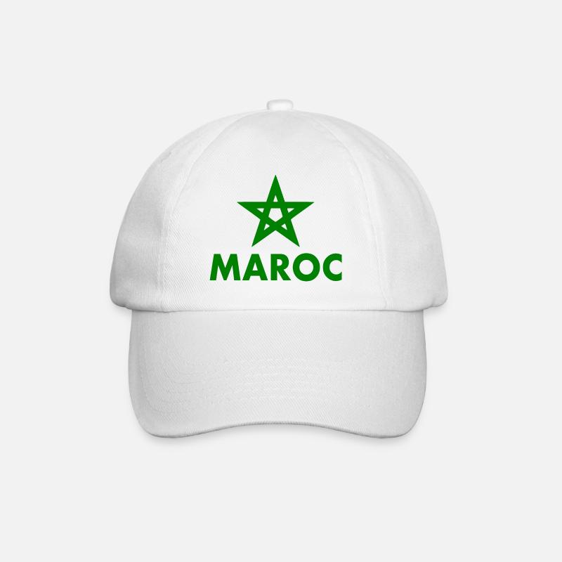 Marokko - Baseballkappe - Weiß/Weiß