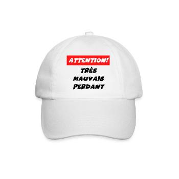 attention très mauvais perdant - Casquette classique - blanc/blanc - Devant