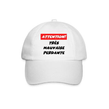 attention très mauvaise perdante - Casquette classique - blanc/blanc - Devant