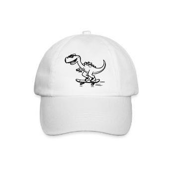 Dinosaur Skateboard Drôle d’idée cadeau - Casquette classique - blanc/blanc - Devant