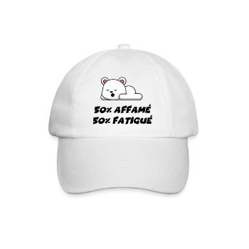 50% affamé 50% fatigué - Casquette classique - blanc/blanc - Devant