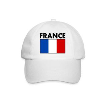 FRANKREICH FLAGGE - Baseballkappe - Weiß/Weiß - Vorne