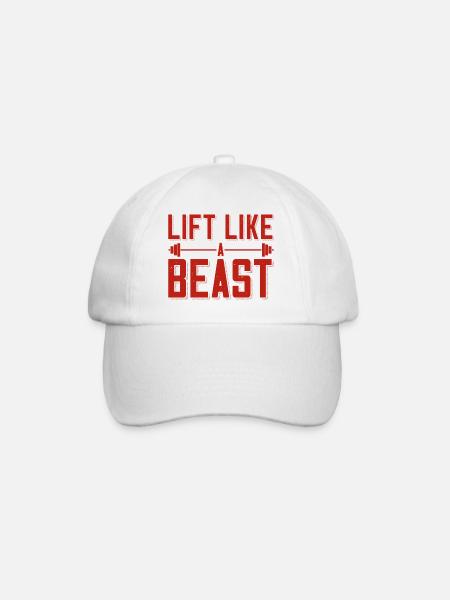 Bodybuilder Lift Like A Beast Outfit Barbell - Baseball Cap - white/white