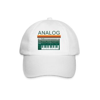 Analog Synth Retro Synthesizer Music Producer - Baseball Cap - white/white - Front