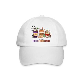 Happy Hallothanksmas - Casquette classique - blanc/blanc - Devant