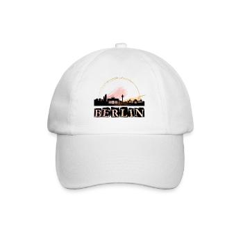 Berlin Germany City Skyline Font Gold - Baseball Cap - white/white - Front