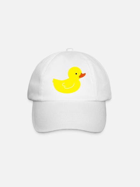Cheerful Rubber Duck: A Touch of Yellow - Baseball Cap - white/white