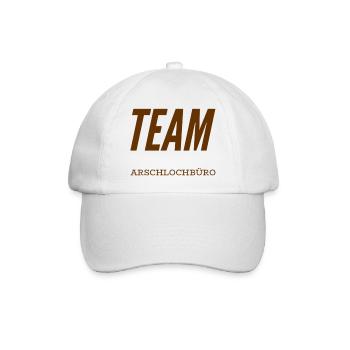TEAM A-lochbüro. Lustiges T-Shirt für ein Büro : ) - Baseballkappe - Weiß/Weiß - Vorne