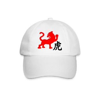 Chinese character tiger with red tiger image - Baseball Cap - white/white - Front
