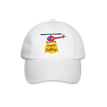 Hubschrauber Happy Birthday 10 - Baseballkappe - Weiß/Weiß - Vorne