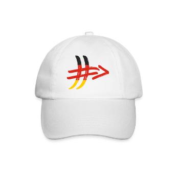 Deutschland Flagge Deutschlandflagge Hashtag EM WM - Baseballkappe - Weiß/Weiß - Vorne