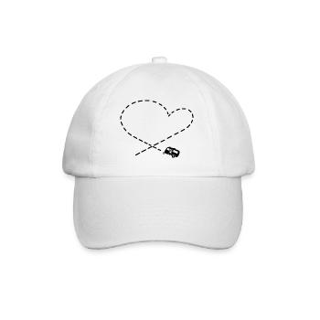 Camper love caravan camping heart - Baseball Cap - white/white - Front