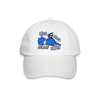 Lieblingsshirt Schlafshirt Schlafisaurus - Baseballkappe - Weiß/Weiß - Vorne