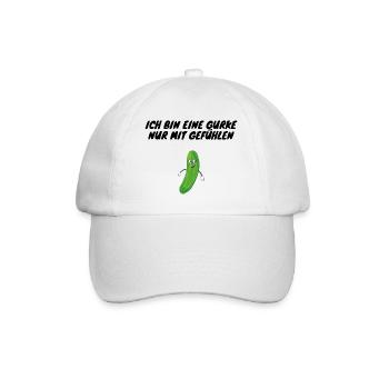 Ich bin eine Gurke nur mit Gefühlen - Baseballkappe - Weiß/Weiß - Vorne