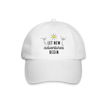 Adventure or new beginning - Baseball Cap - white/white - Front