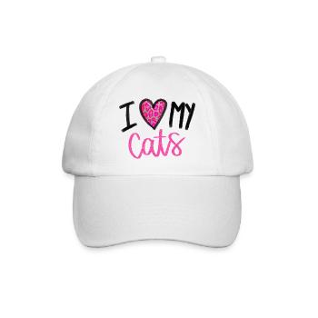 I love my Cats, really - Baseballkappe - Weiß/Weiß - Vorne