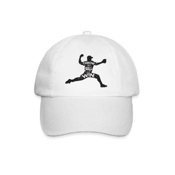 Wirf den Ball und gewinne - Baseballkappe - Weiß/Weiß - Vorne