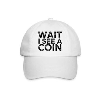 Attendre que je vois une pièce de monnaie - Casquette classique - blanc/blanc - Devant