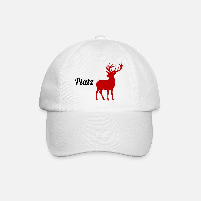 Platzhirsch (Text hinzufügen wie Ort, Name etc.) - Baseballkappe - Weiß/Weiß