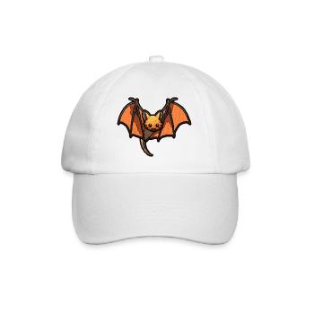 Flughund oder fliegender Fuchs mit Flügeln - Baseballkappe - Weiß/Weiß - Vorne