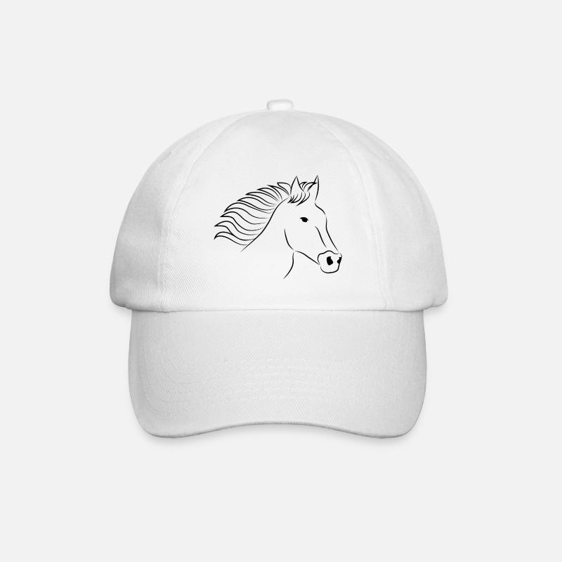 Tête de cheval noire - Casquette classique - blanc/blanc