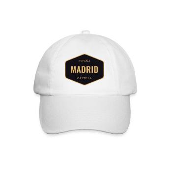 Vintage Madrid Spain Badge - Baseball Cap - white/white - Front
