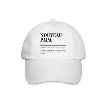 Nouveau Papa - Définition - Cadeau idéal - Casquette classique - blanc/blanc - Devant