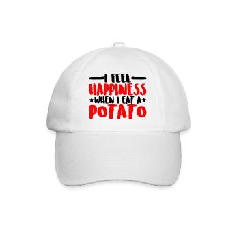 Je ressens du bonheur quand je mange une pomme de terre 3 - Casquette classique - blanc/blanc - Devant