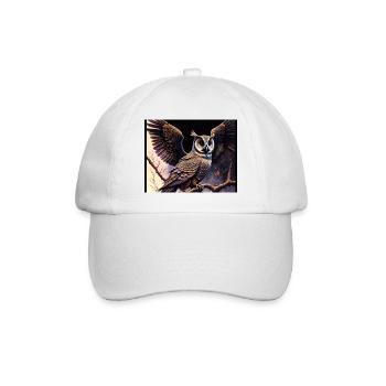 Owl - Baseball Cap - white/white - Front